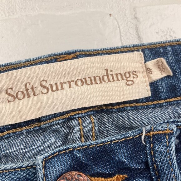 Soft Surroundings Jeans Women 4P  26W x 25L Blue Skinny Denim Cotton Stretch‎ - Picture 5 of 12